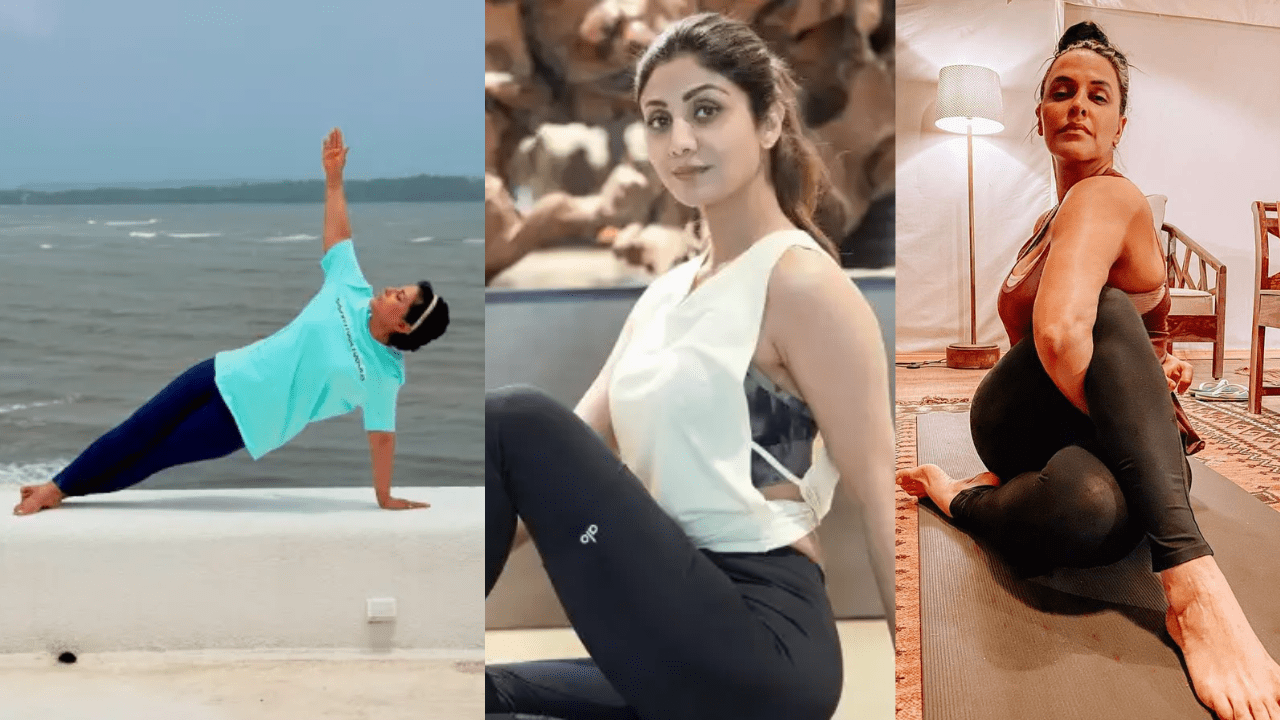 Yoga Day : समुद्र के किनारे योग करती दिखी Hina Khan, कई सेलेब्स ने की तस्वीरें शेयर